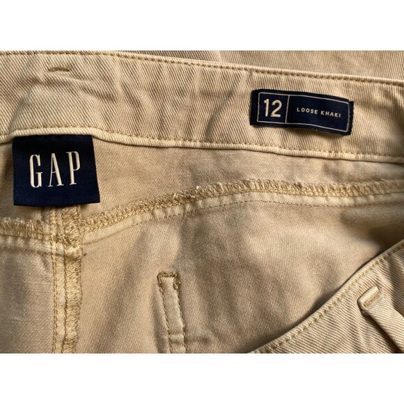 Gap Womens 12 Loose Khaki Pants Cotton Casual Wide Leg “Moonstone” Y2K Comfy - Picture 3 of 16